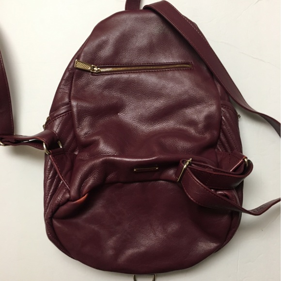 Rebecca Minkoff Leather Julian Backpack Tawny Port Burgundy Red Quilted - Picture 5 of 12